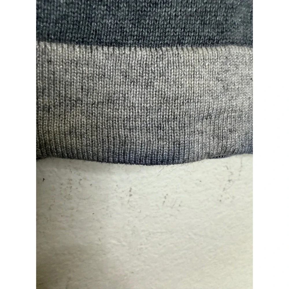 Banana Republic Silk Cashmere Sweater Mens Large Grey Striped Good Crewneck Luxe